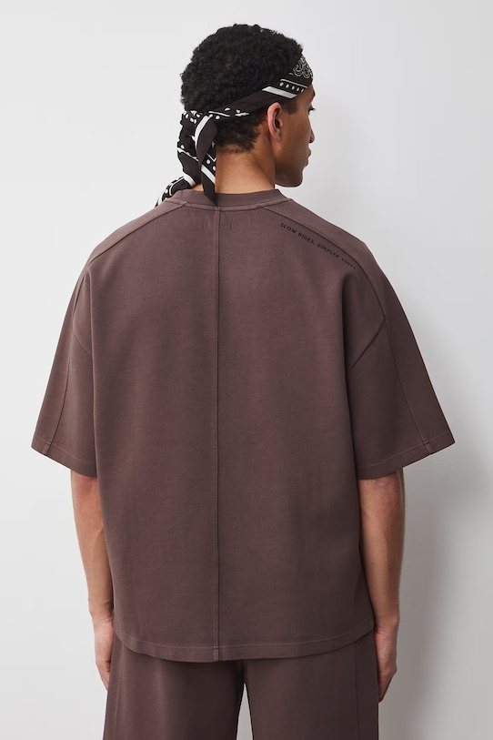 Odzież T-shirt męski bawełniany RS26-TSM079 brązowy