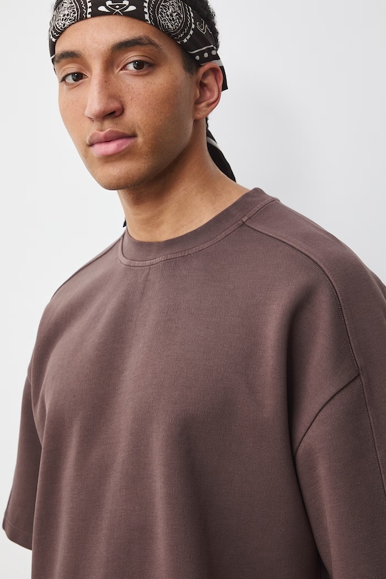 T-shirt męski bawełniany RS26-TSM079 brązowy