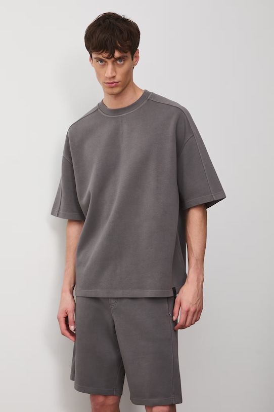 T-shirt męski bawełniany szary RS26-TSM079