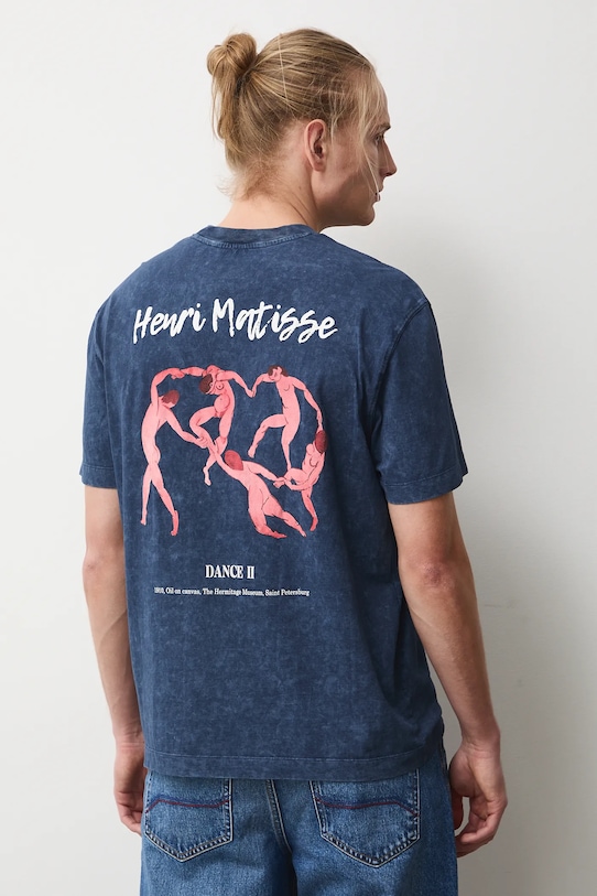 Odzież T-shirt bawełniany męski z kolekcji Eviva L'arte RS26-TSM250 granatowy