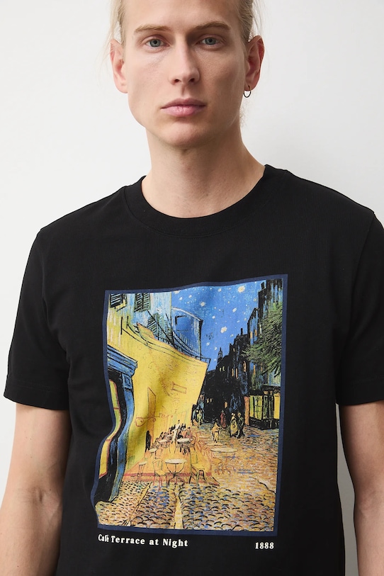 T-shirt bawełniany męski z kolekcji Eviva L'arte RS26-TSM259 czarny