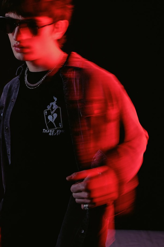 Bavlněné tričko pánské z kolekce Valentine’s Day regular černá RS26-TSM281