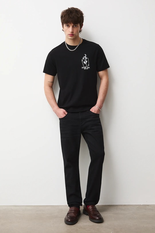 Oblečení Bavlněné tričko pánské z kolekce Valentine’s Day RS26-TSM281 černá