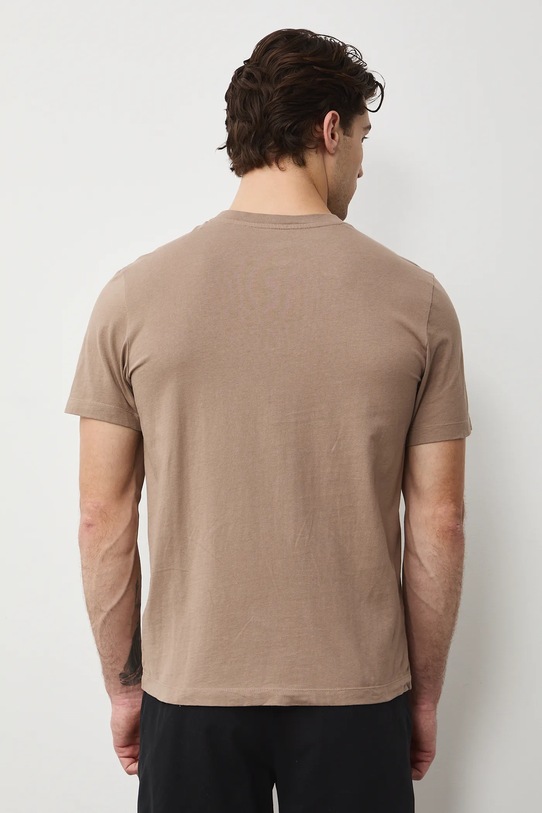 Odzież T-shirt bawełniany męski z nadrukiem RS26-TSM302 brązowy