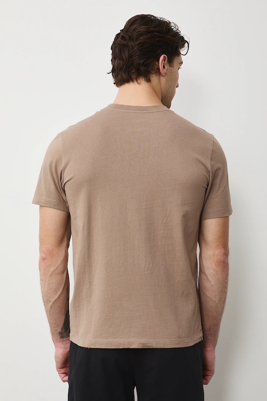 Odzież T-shirt bawełniany męski z nadrukiem RS26-TSM302 brązowy