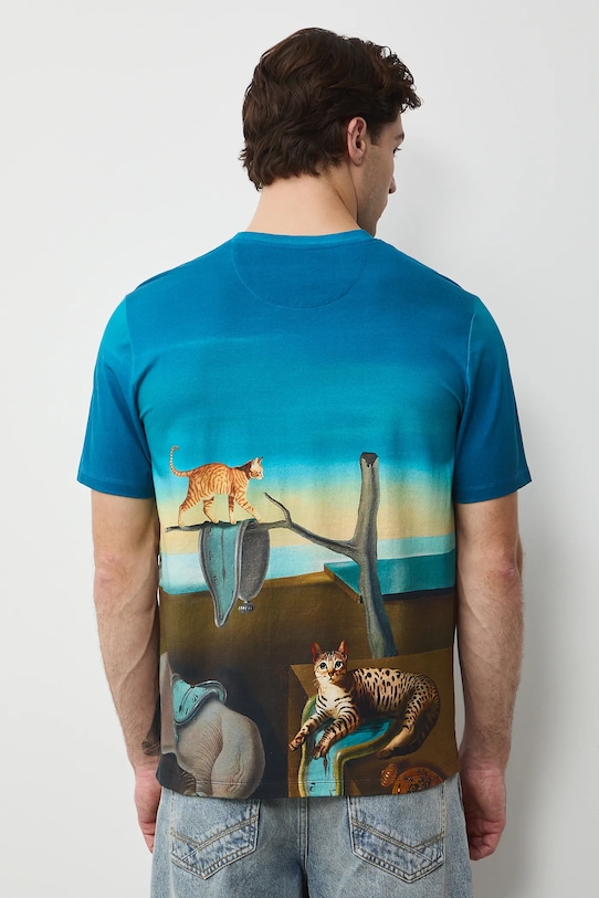 Odzież T-shirt męski z okazji Dnia Kota RS26-TSM350 multicolor