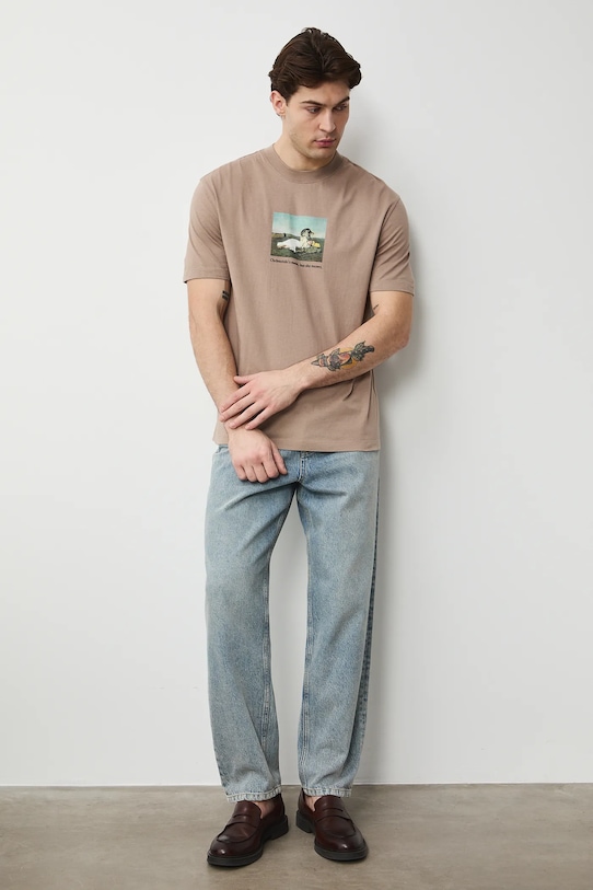 Medicine t-shirt bawełniany RS26-TSM353 beżowy RS26