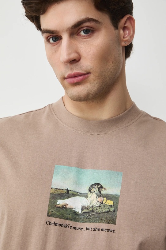 Medicine t-shirt bawełniany beżowy RS26-TSM353