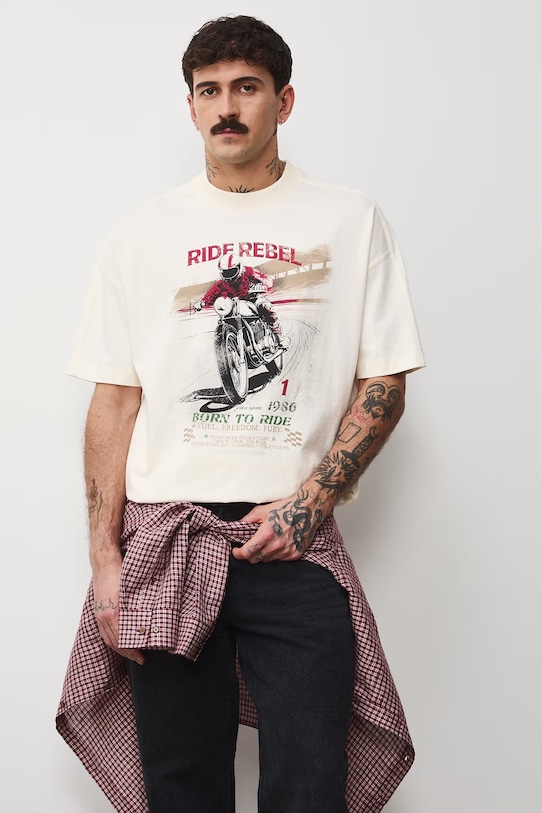 Medicine t-shirt męski bawełniany beżowy RS26-TSM401