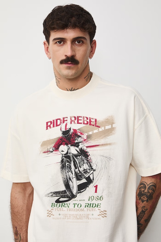 Medicine t-shirt męski bawełniany beżowy RS26-TSM401