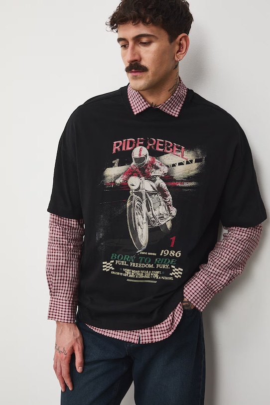 Medicine t-shirt męski bawełniany czarny RS26-TSM401