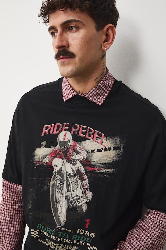 Medicine t-shirt męski bawełniany czarny RS26-TSM401