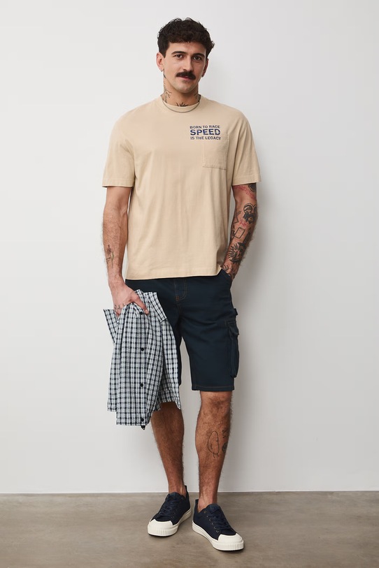 Medicine t-shirt bawełniany RS26-TSM403 beżowy RS26