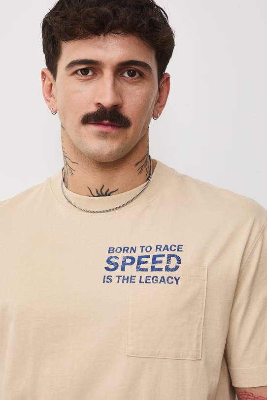 Medicine t-shirt bawełniany beżowy RS26-TSM403