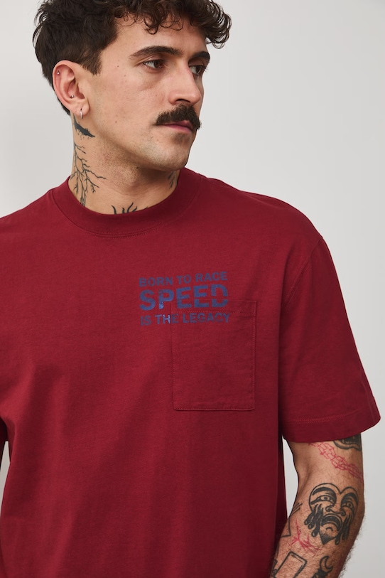 Medicine t-shirt bawełniany RS26-TSM403 bordowy