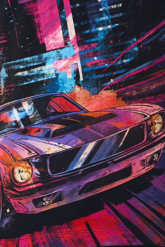 T-shirt bawełniany męski z elastanem wzorzysty RS26-TSM404 multicolor