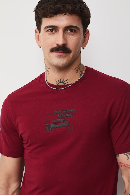 Medicine t-shirt bawełniany bordowy RS26-TSM406