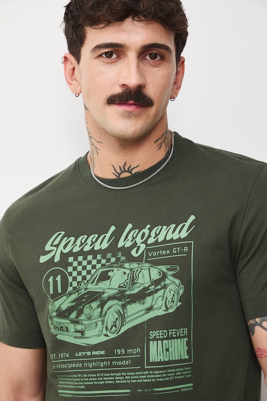 Medicine t-shirt bawełniany zielony RS26-TSM408