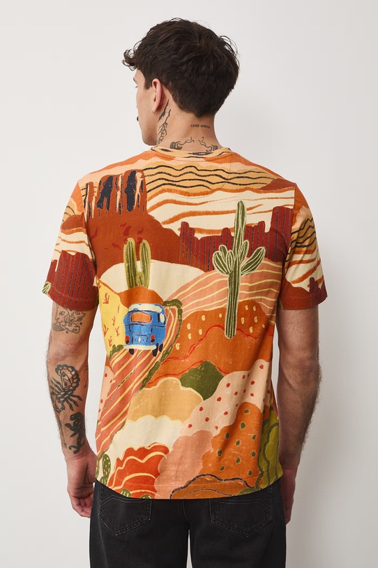 Medicine t-shirt męski bawełniany z elastanem multicolor RS26-TSM450