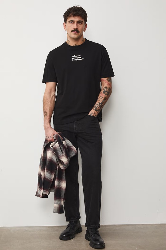 Odzież Medicine t-shirt męski bawełniany RS26-TSM452 czarny