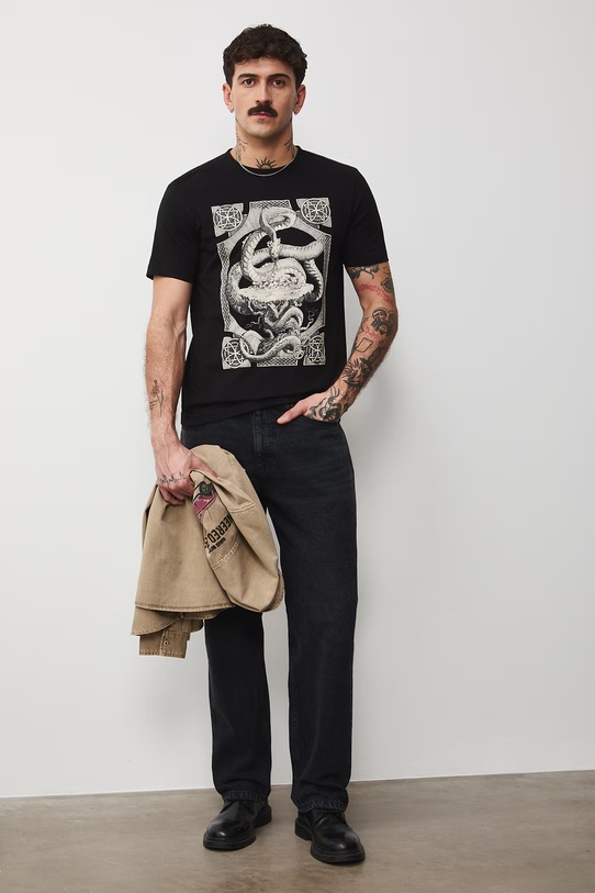 Odzież Medicine t-shirt męski bawełniany RS26-TSM453 czarny