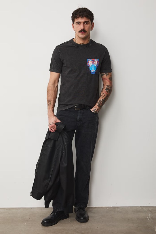 Odzież Medicine t-shirt męski bawełniany RS26-TSM454 czarny