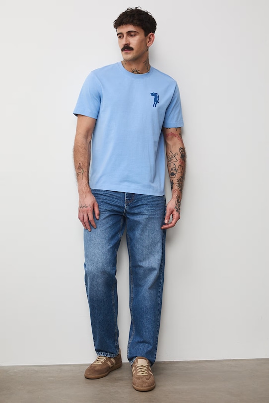 Odzież Medicine t-shirt męski bawełniany RS26-TSM455 niebieski