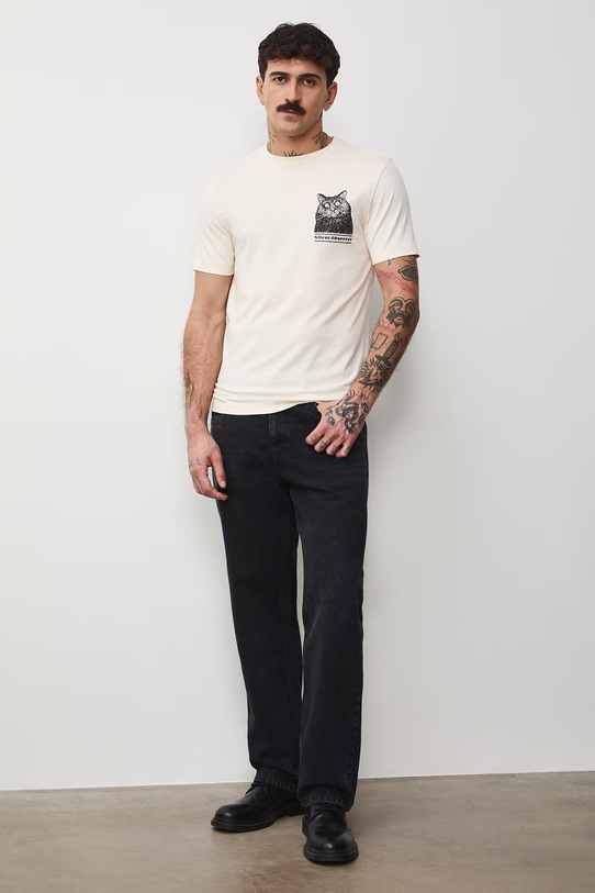 Odzież Medicine t-shirt męski bawełniany z elastanem RS26-TSM456 beżowy