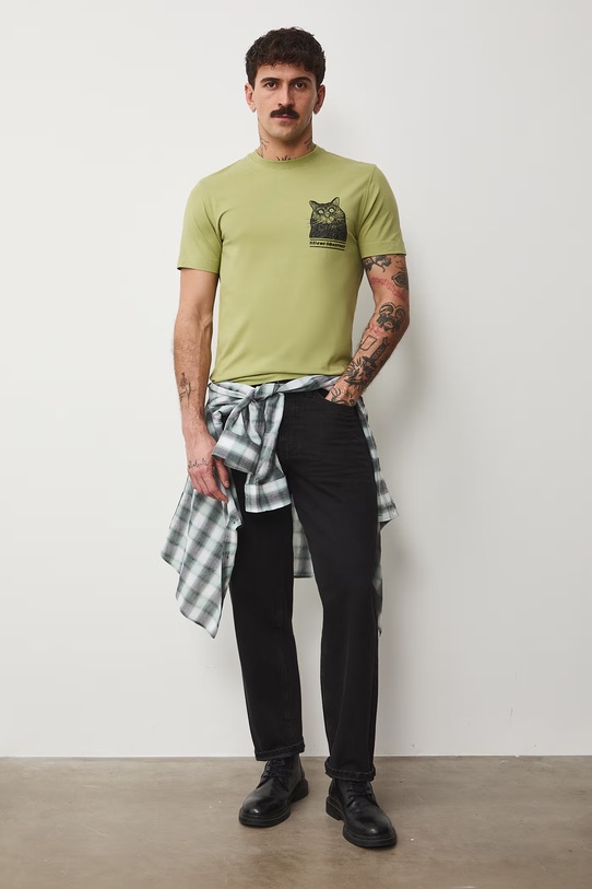 Odzież Medicine t-shirt męski bawełniany z elastanem RS26-TSM456 zielony