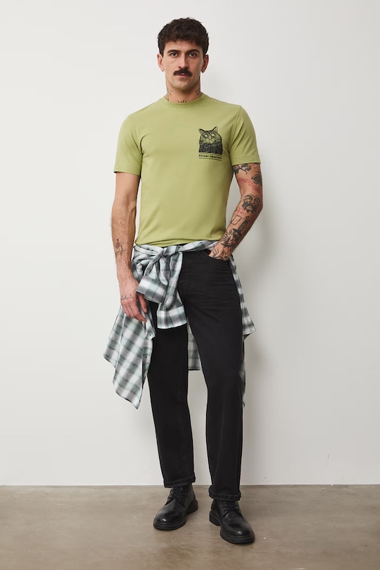 Odzież Medicine t-shirt męski bawełniany z elastanem RS26-TSM456 zielony