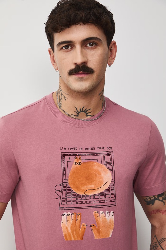 Medicine t-shirt męski bawełniany RS26-TSM457 różowy