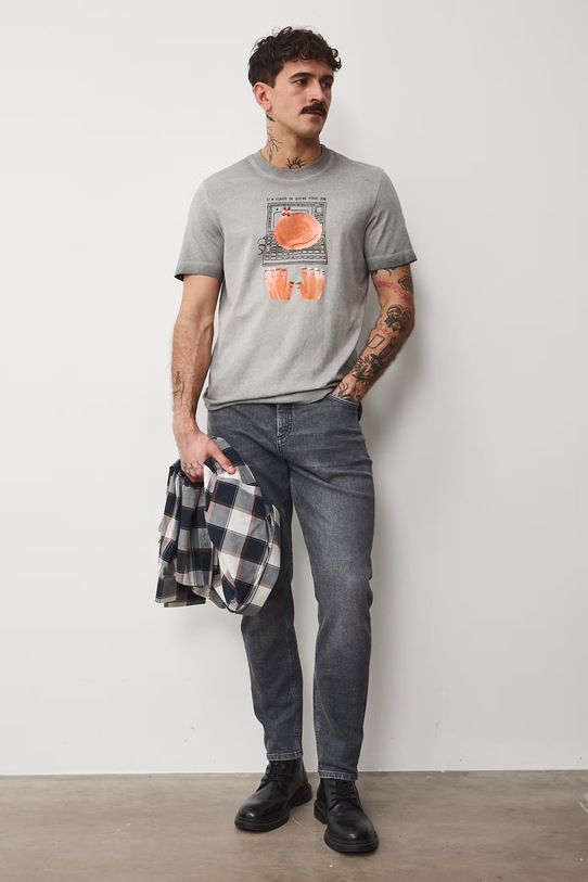 Odzież Medicine t-shirt męski bawełniany RS26-TSM457 szary