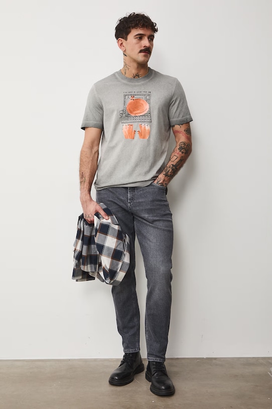 Odzież Medicine t-shirt męski bawełniany RS26-TSM457 szary