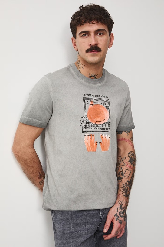 Medicine t-shirt męski bawełniany szary RS26-TSM457