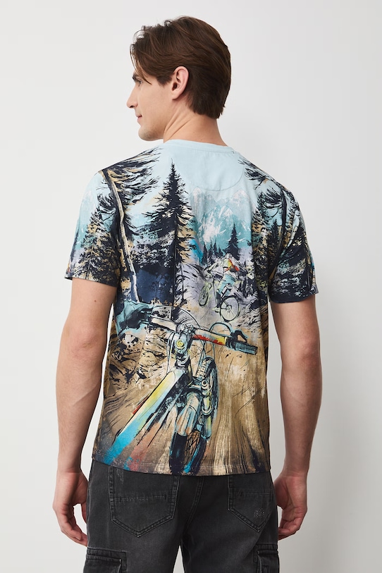 Odzież Medicine t-shirt męski bawełniany z elastanem wzorzysty RS26-TSM500 multicolor