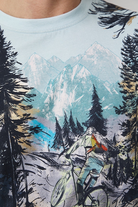 Medicine t-shirt męski bawełniany z elastanem wzorzysty RS26-TSM500 multicolor