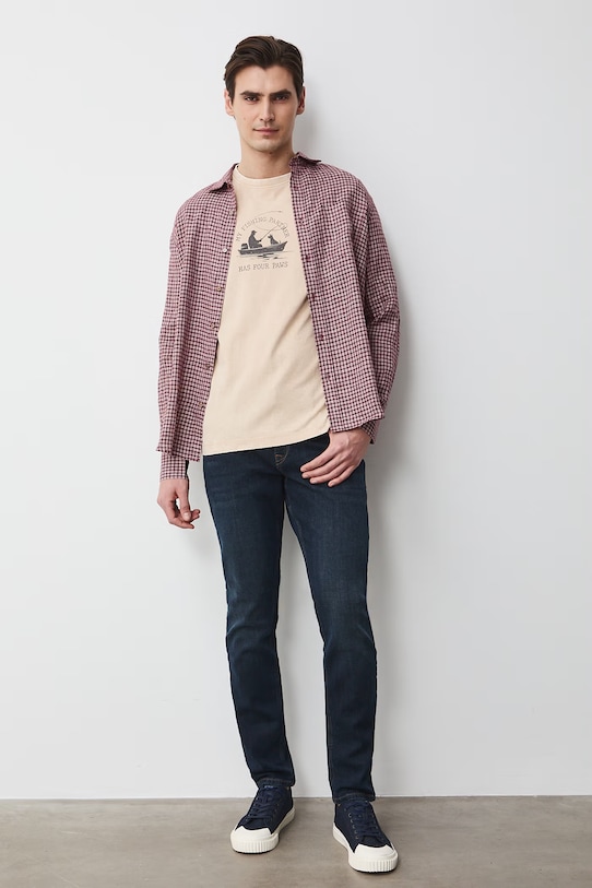 t-shirt męski bawełniany RS26-TSM504 beżowy RS26