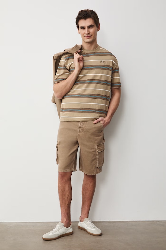 Medicine t-shirt męski bawełniany beżowy RS26-TSM505