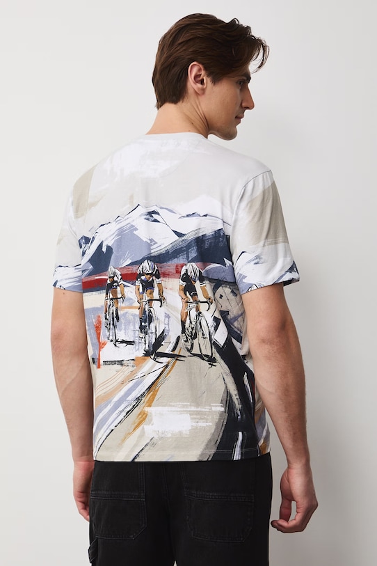 Odzież Medicine T-shirt męski bawełniany z elastanem RS26-TSM507 beżowy