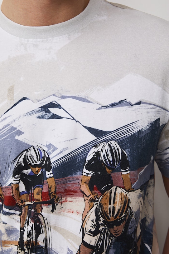 Medicine T-shirt męski bawełniany z elastanem RS26-TSM507 beżowy