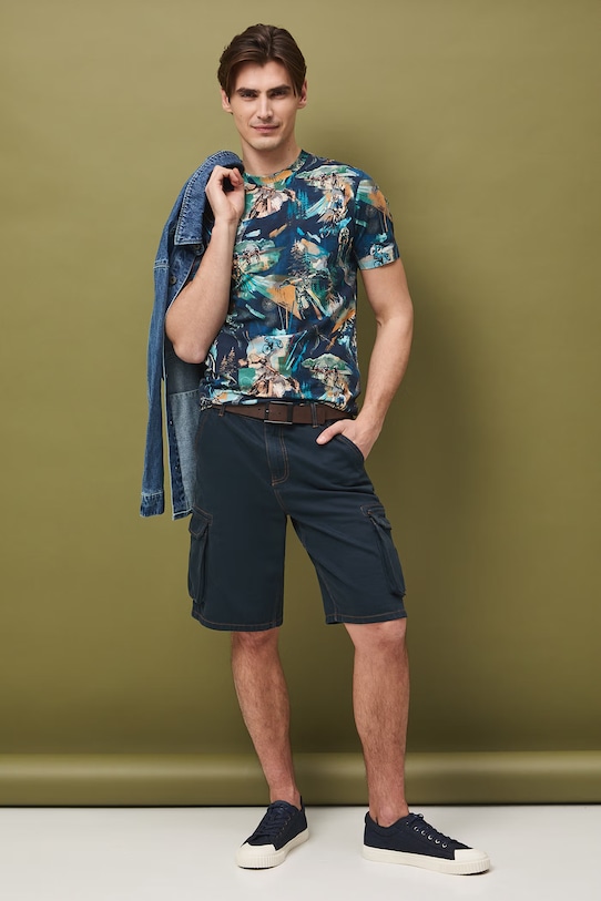 Medicine t-shirt męski bawełniany z elastanem RS26-TSM508 granatowy RS26