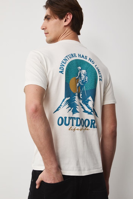 Medicine t-shirt męski bawełniany beżowy RS26-TSM511