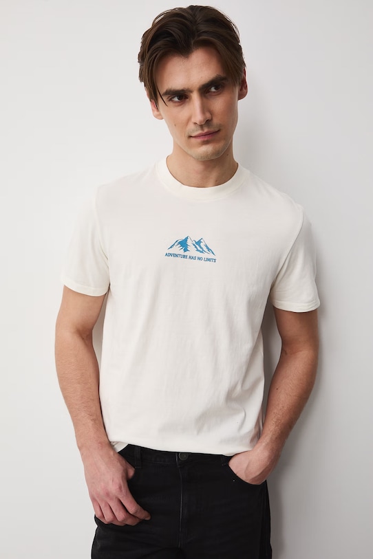 Odzież Medicine t-shirt męski bawełniany RS26-TSM511 beżowy