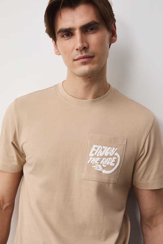 Medicine t-shirt męski bawełniany beżowy RS26-TSM512