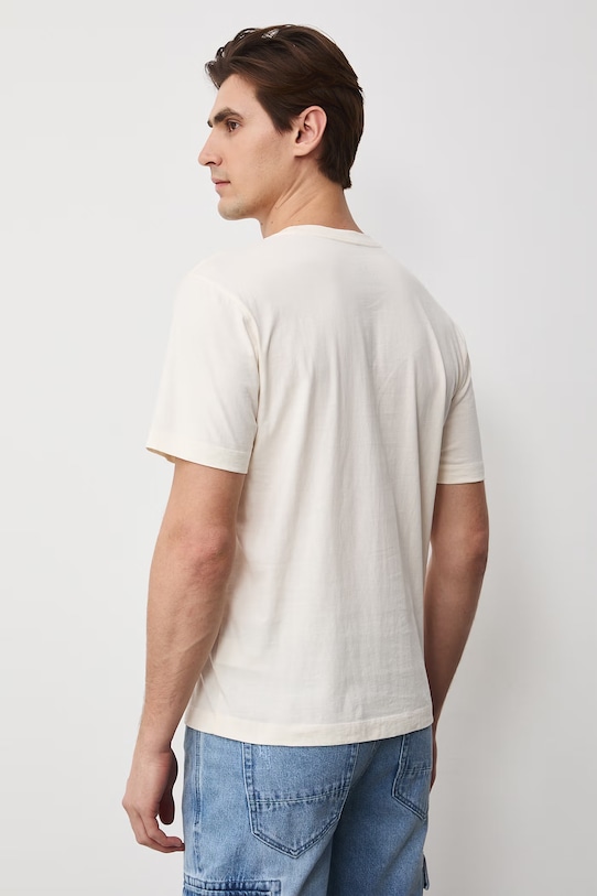 Odzież T-shirt męski bawełniany RS26-TSM513 beżowy