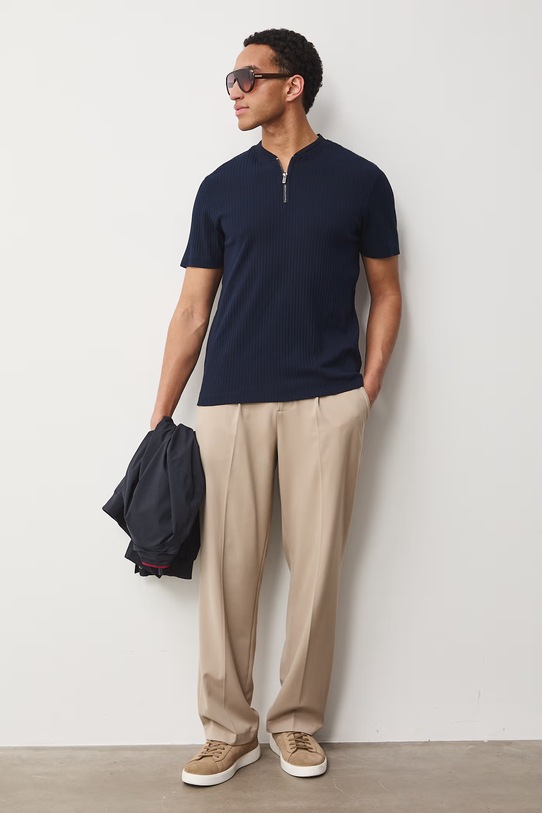 Medicine t-shirt męski bawełniany z elastanem granatowy RS26-TSM600