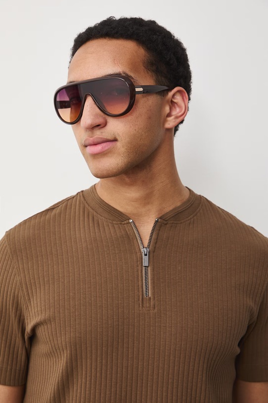 Medicine t-shirt męski bawełniany z elastanem brązowy RS26-TSM600