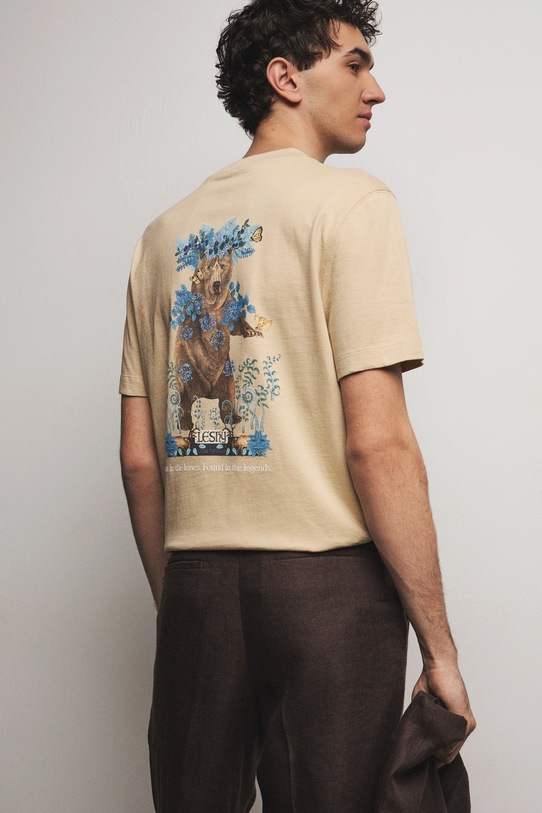 Medicine t-shirt męski bawełniany beżowy RS26-TSM650