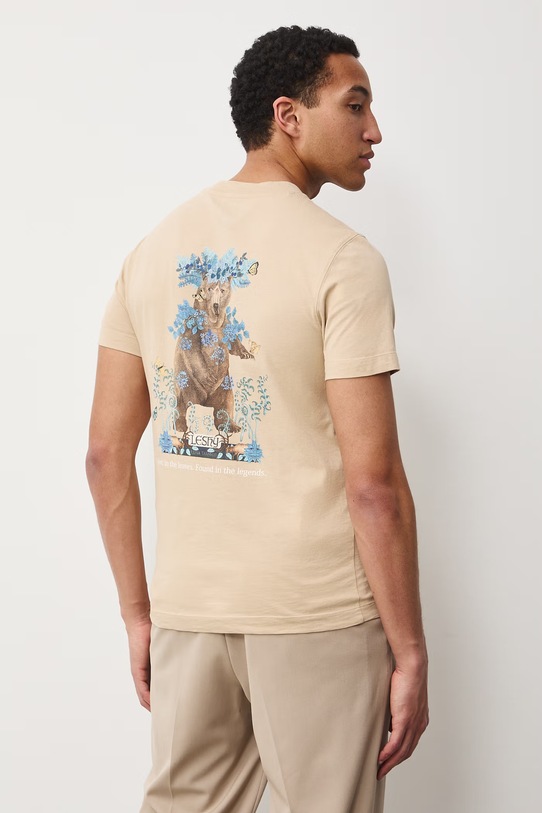 Medicine t-shirt męski bawełniany beżowy RS26-TSM650