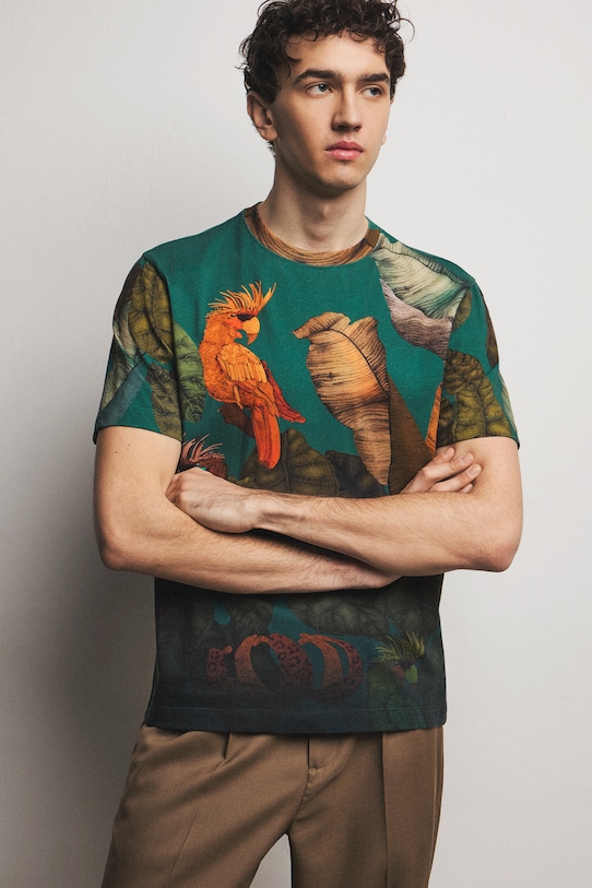 Medicine t-shirt męski bawełniany z elastanem multicolor RS26-TSM656